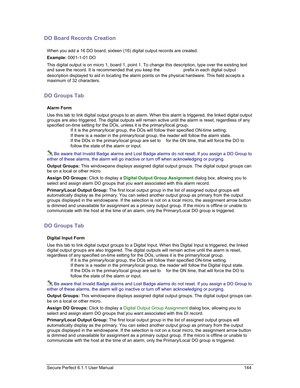 Do board records creation, Do groups tab | GE v6 User Manual | Page 146 / 269