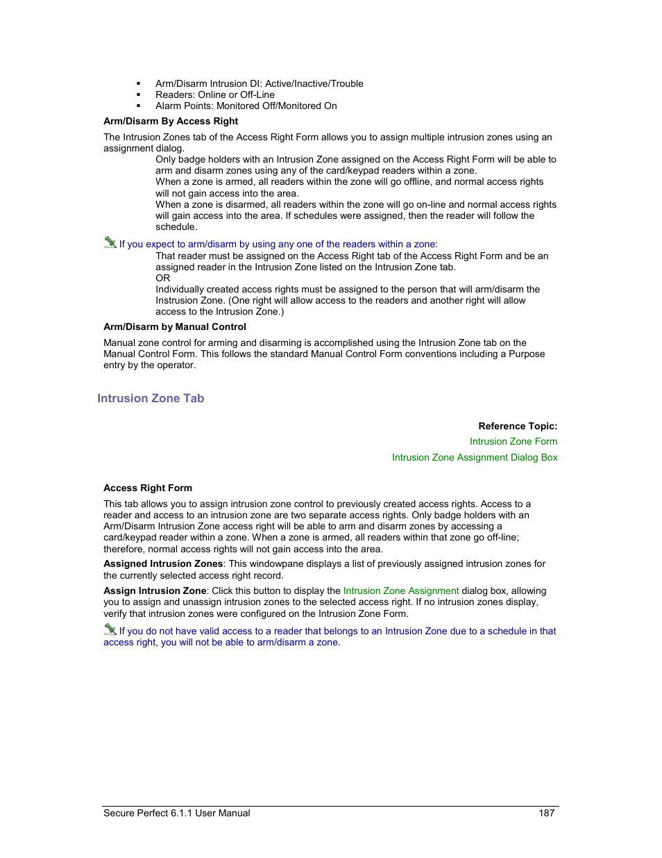 Intrusion zone tab | GE v6 User Manual | Page 189 / 269