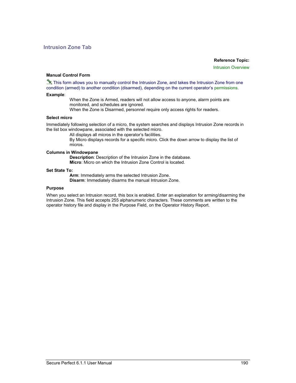 Intrusion zone tab | GE v6 User Manual | Page 192 / 269