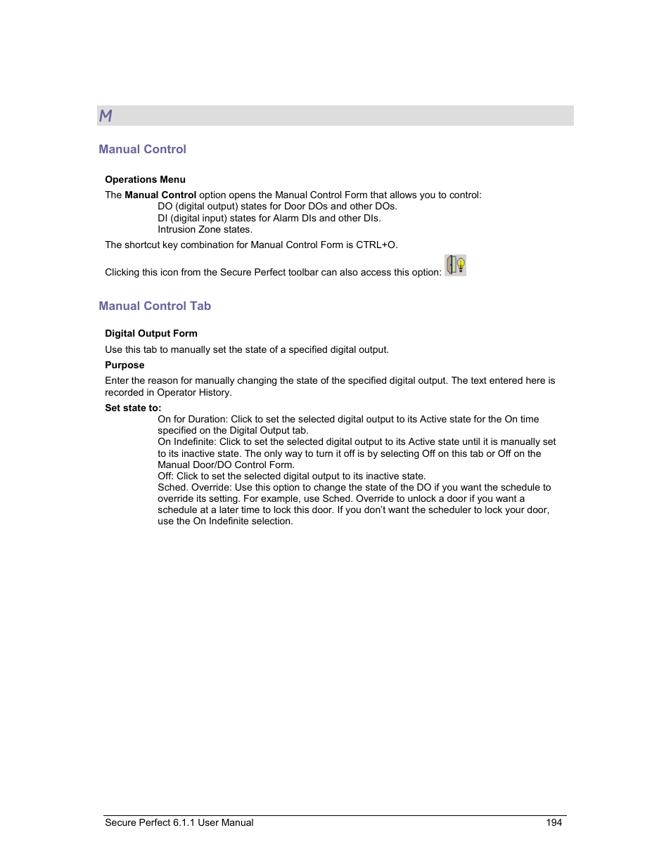 Manual control, Manual control tab | GE v6 User Manual | Page 196 / 269