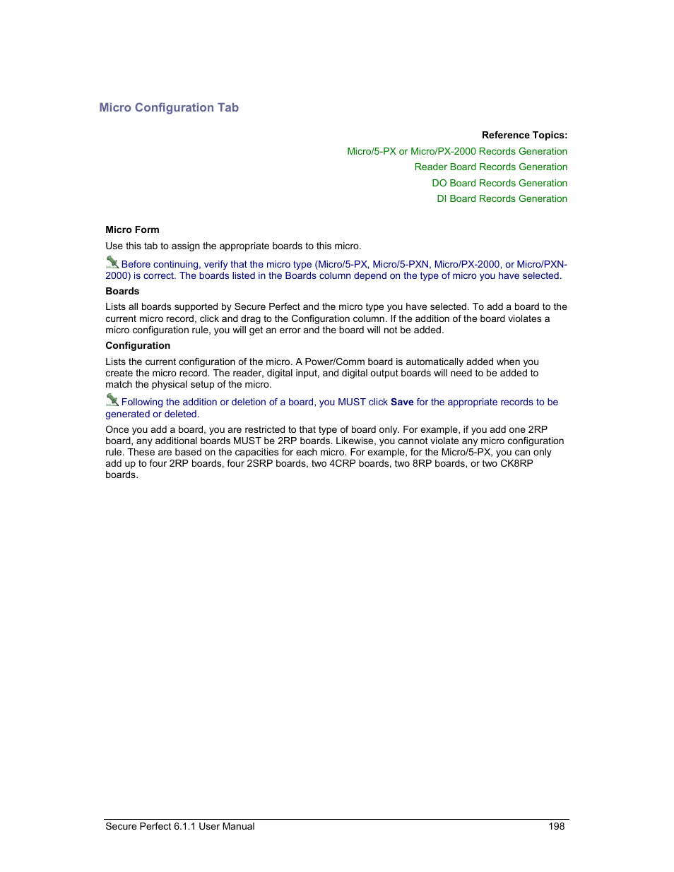 Micro configuration tab | GE v6 User Manual | Page 200 / 269