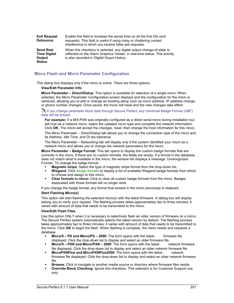 Micro flash and micro parameter configuration | GE v6 User Manual | Page 203 / 269
