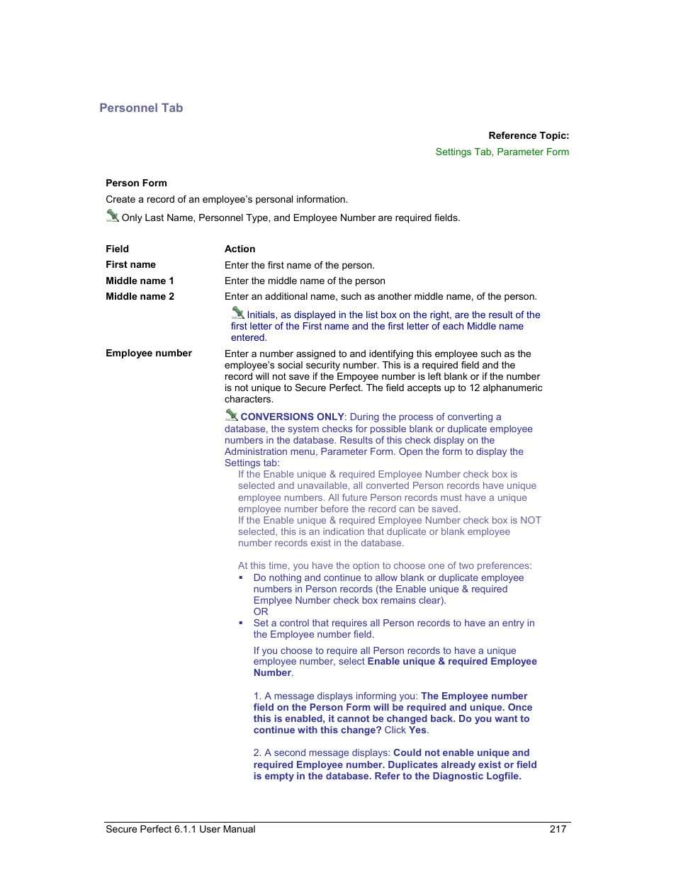 Personnel tab, Of t, Th a | Person record | GE v6 User Manual | Page 219 / 269