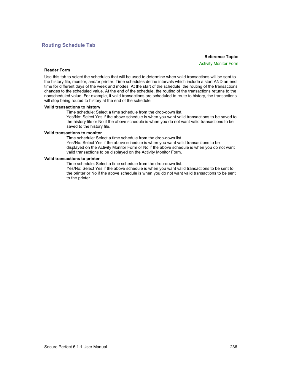 Routing schedule tab | GE v6 User Manual | Page 238 / 269
