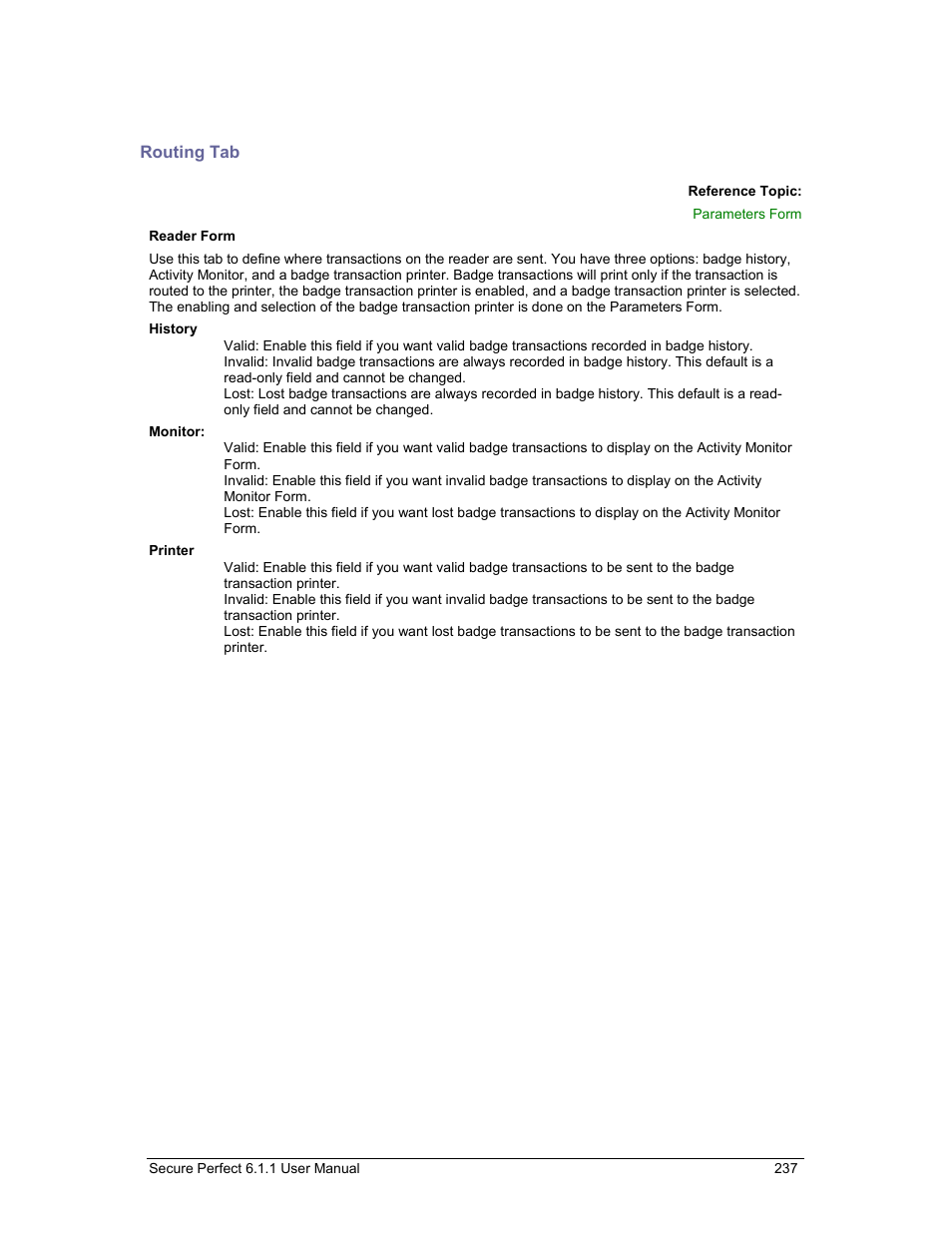 Routing tab | GE v6 User Manual | Page 239 / 269