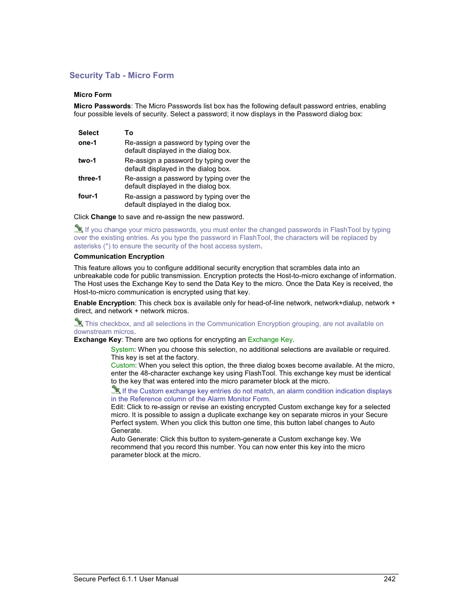 Security tab - micro form, Security tab | GE v6 User Manual | Page 244 / 269