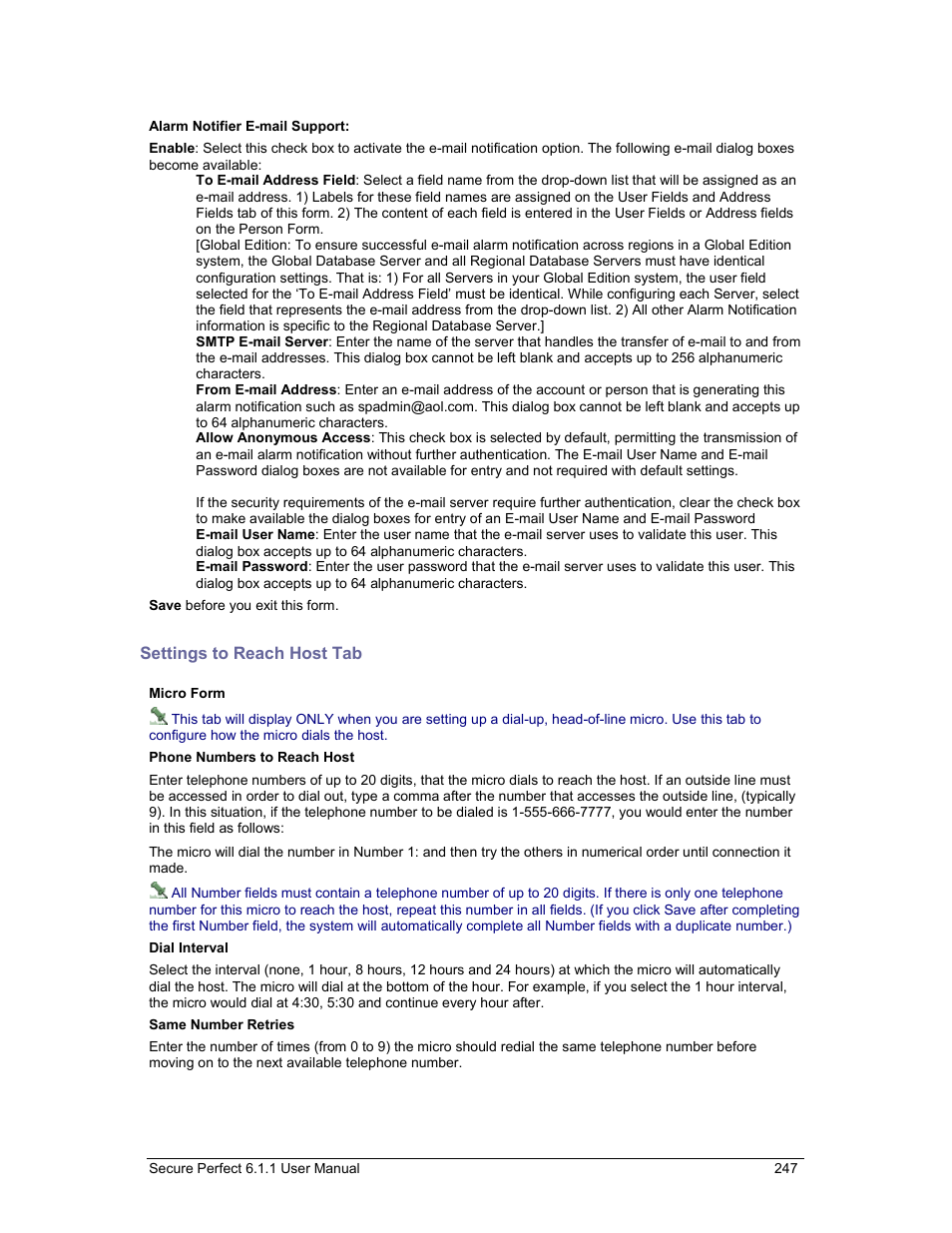 Settings to reach host tab | GE v6 User Manual | Page 249 / 269