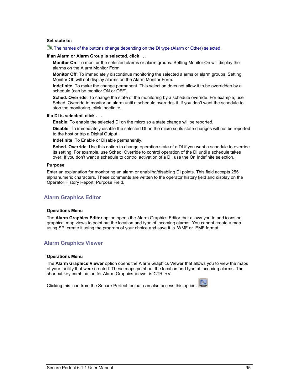 Alarm graphics editor, Alarm graphics viewer | GE v6 User Manual | Page 97 / 269