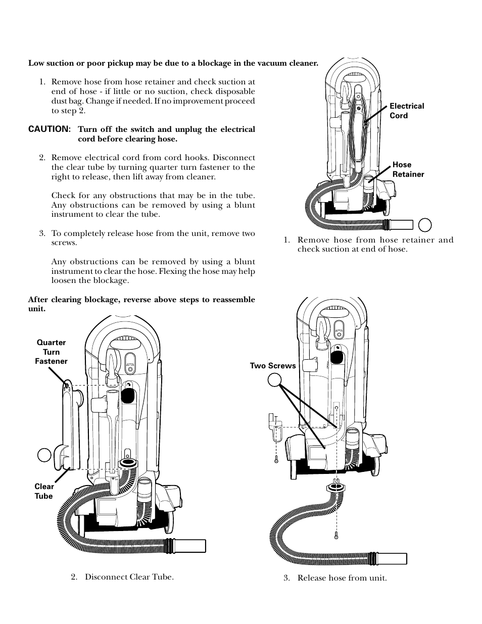 Hose blockage, How to check and clear hose blockages | GE 71045 User Manual | Page 10 / 36
