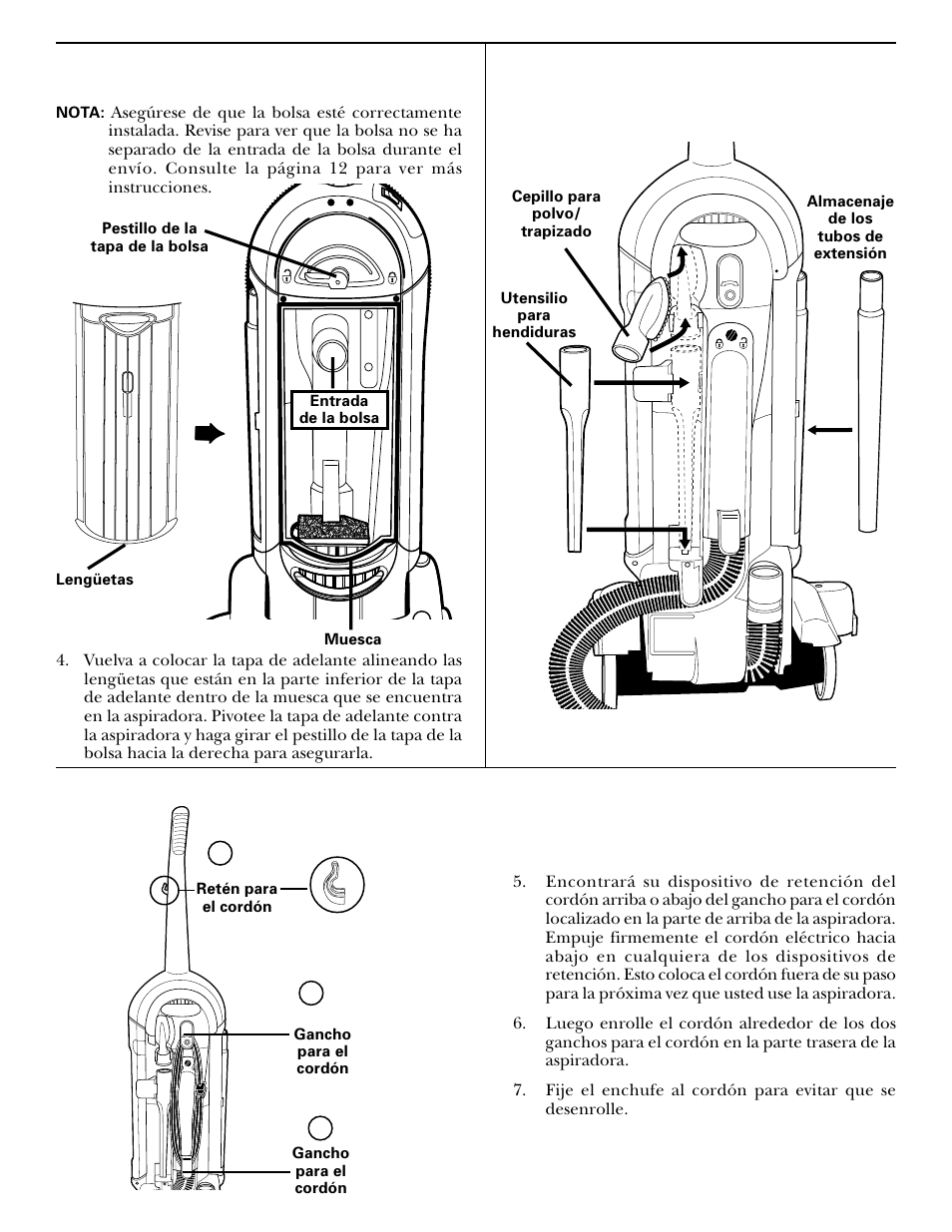 Paso c vuelva a colocar la tapa de la bolsa | GE 71045 User Manual | Page 25 / 36