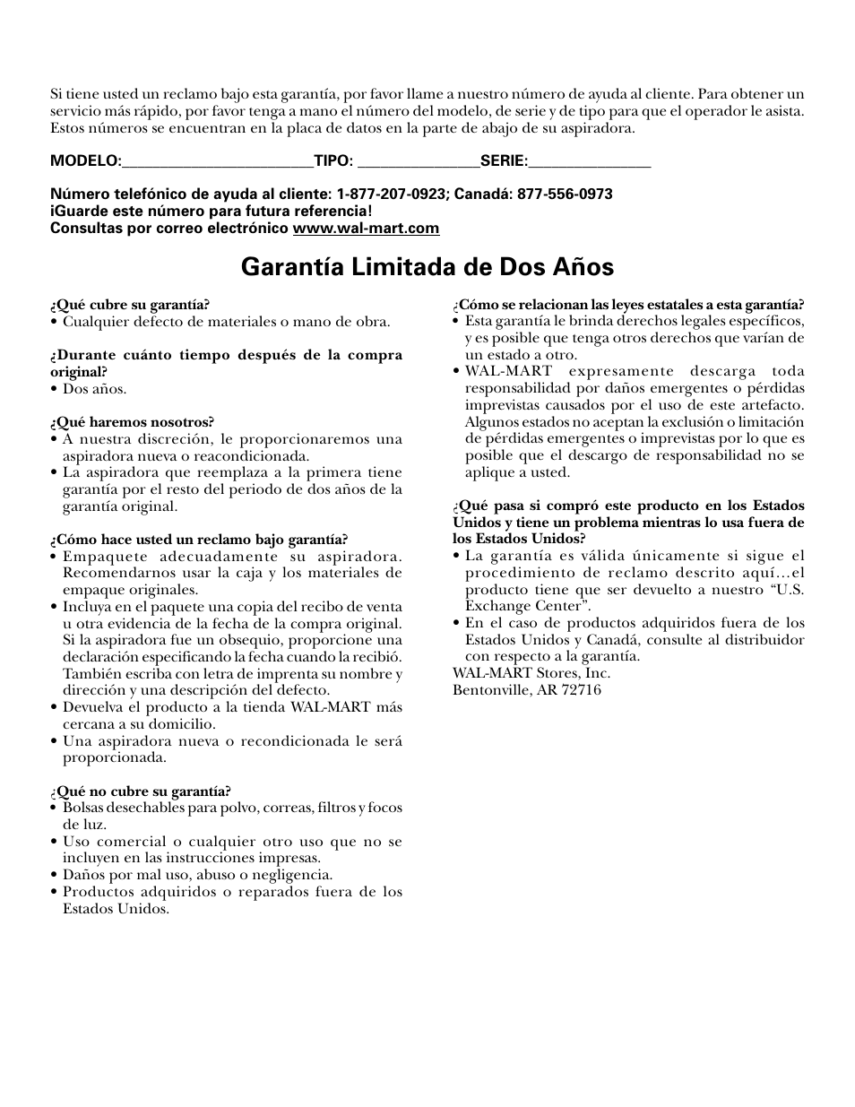 Ayuda al cliente, Garantía limitada de dos años | GE 71045 User Manual | Page 35 / 36