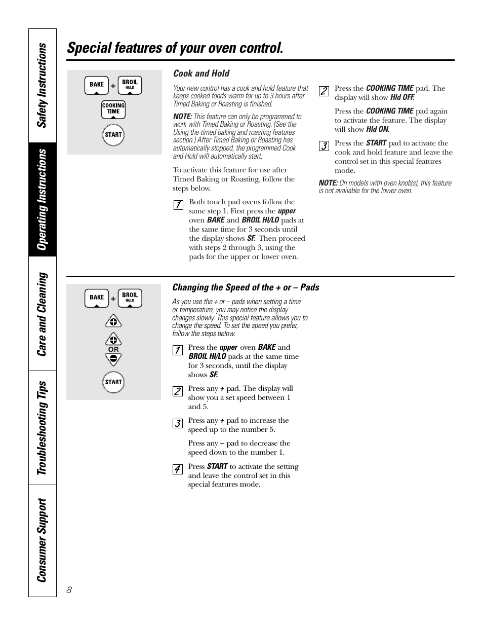 Special features of your oven control | GE JKP2027 User Manual | Page 8 / 28