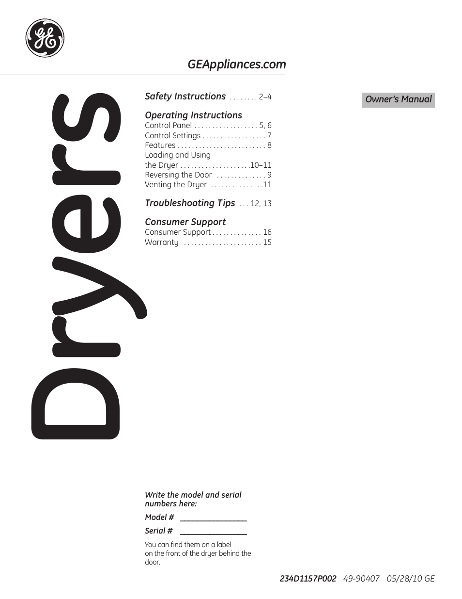 GE 49-90407 User Manual | 32 pages