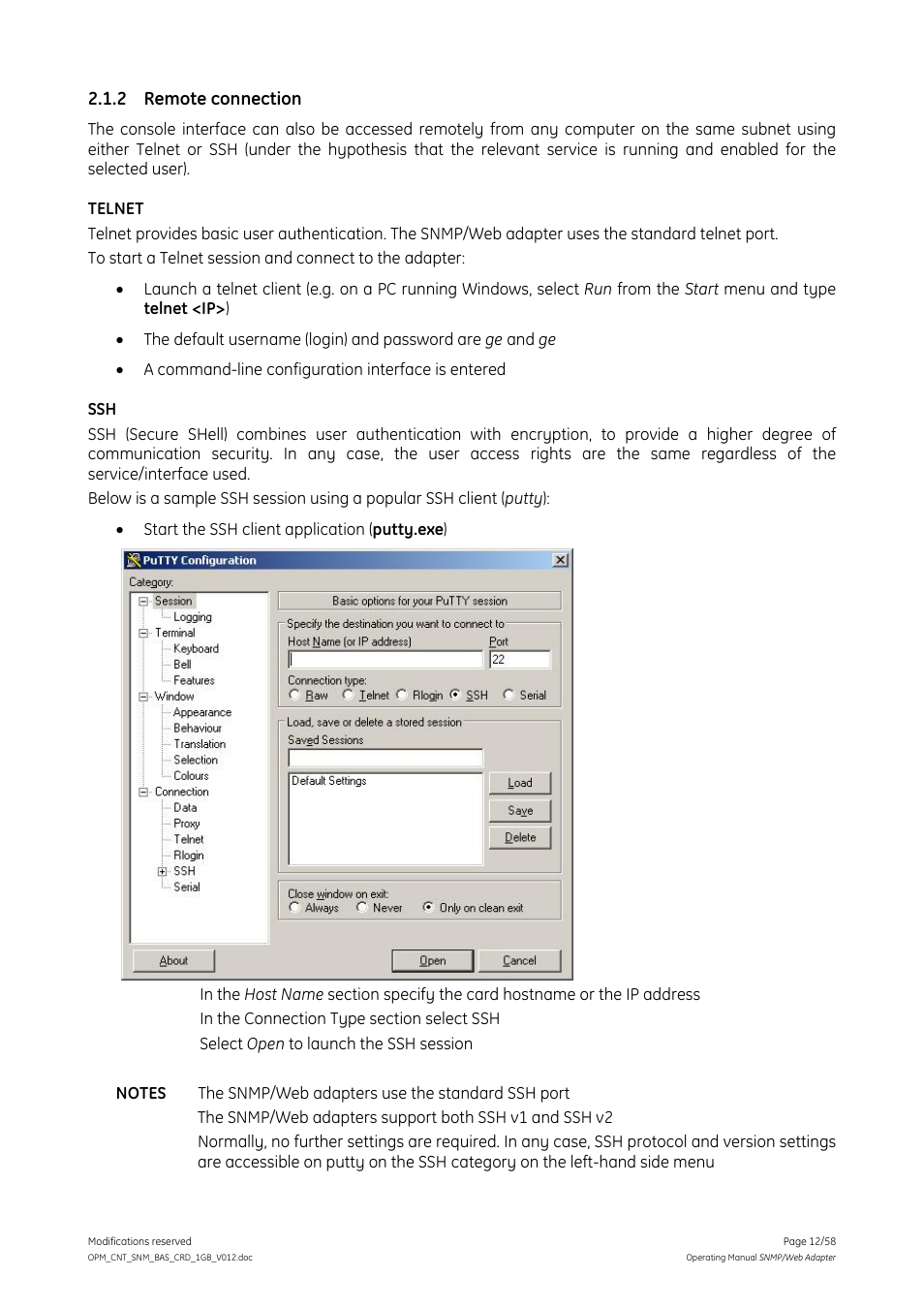 2 remote connection, Remote connection | GE 1019070 User Manual | Page 12 / 58