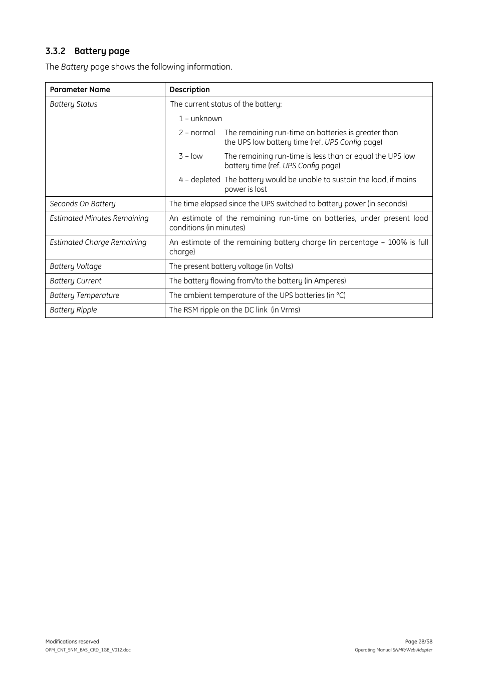 2 battery page | GE 1019070 User Manual | Page 28 / 58