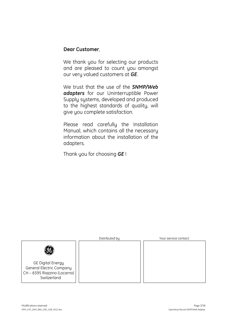 GE 1019070 User Manual | Page 3 / 58