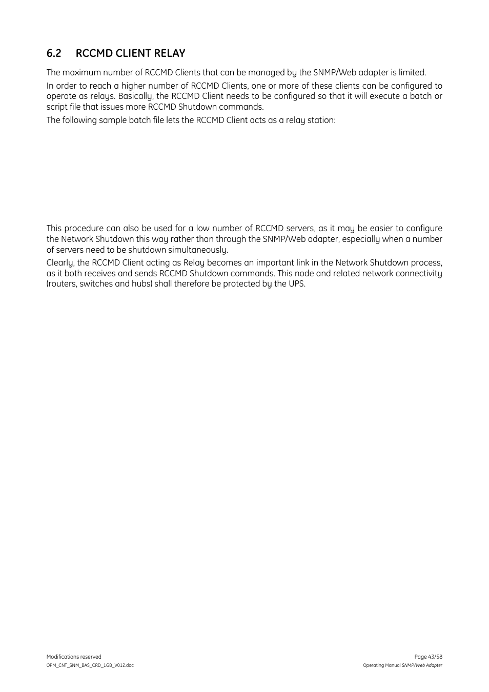2 rccmd client relay, Rccmd client relay | GE 1019070 User Manual | Page 43 / 58