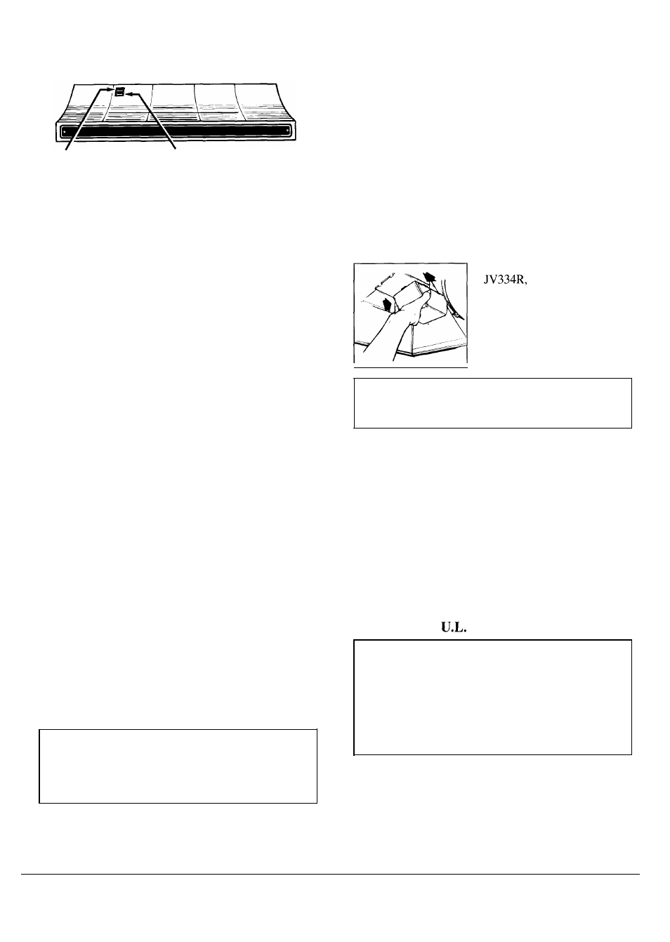 Fan switch, Lamp switch, Maintenance | Grease filter, Hood 1, 2, Lamp replacement, Motor and fan, Hood | GE JV624J User Manual | Page 2 / 4
