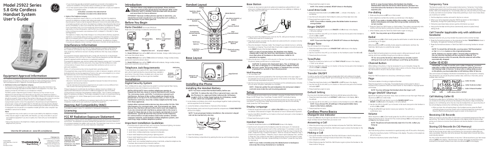 GE 25922 Series User Manual | 2 pages