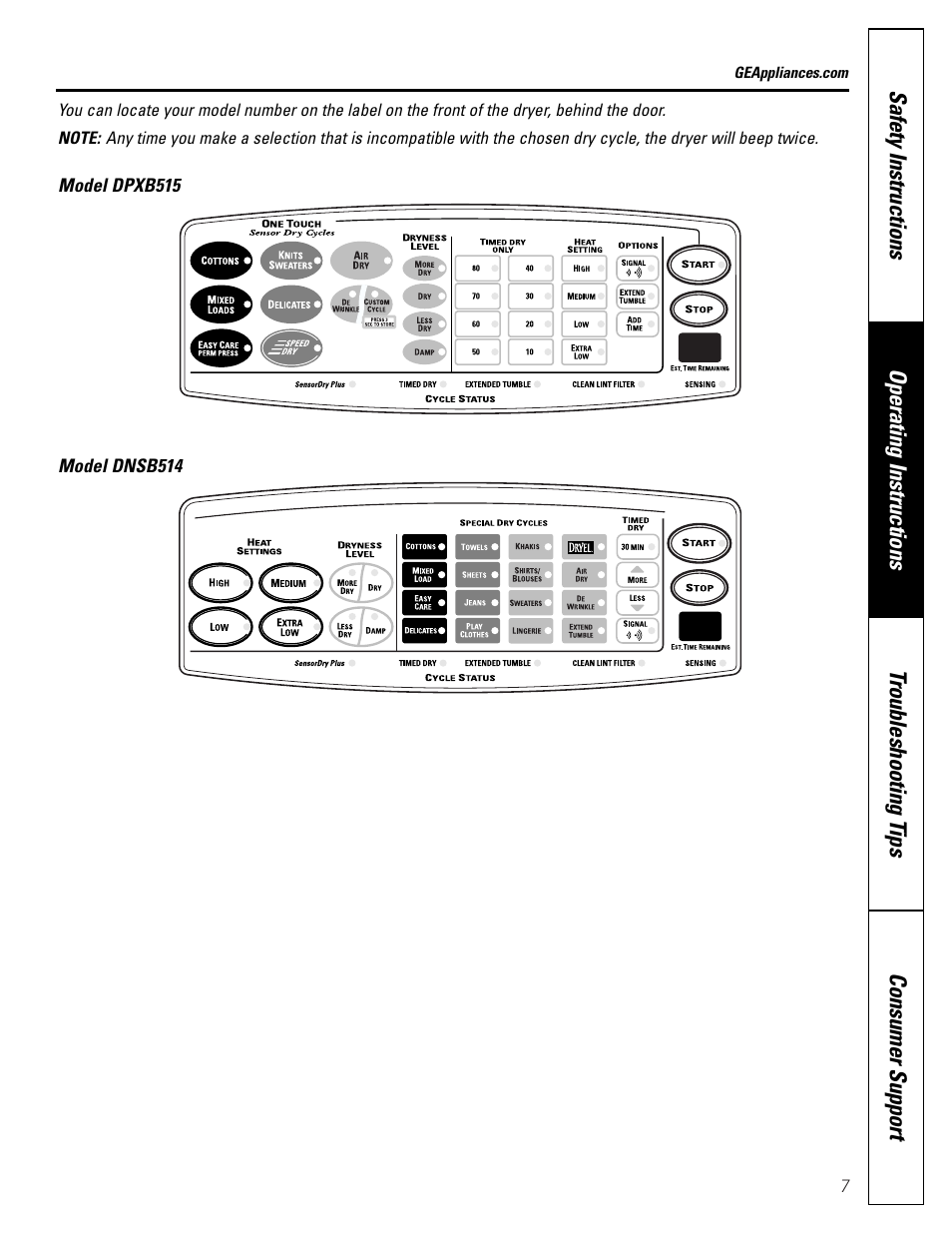 GE DNSB514 User Manual | Page 7 / 24