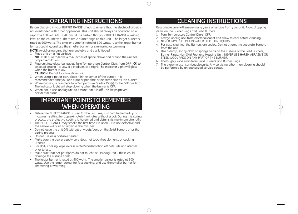 Operating instructions | GE 169062 User Manual | Page 3 / 3
