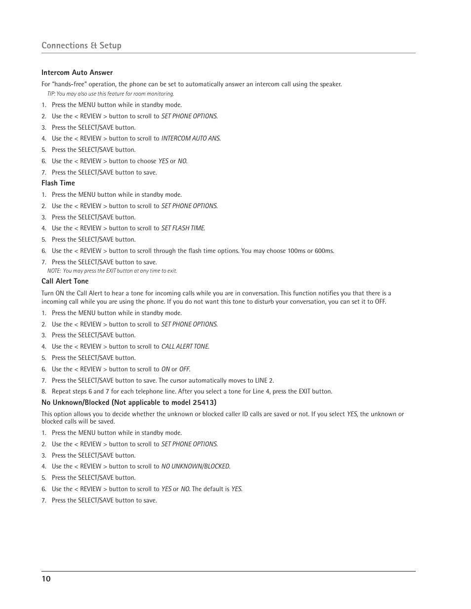 Connections & setup | GE 25414 User Manual | Page 10 / 25