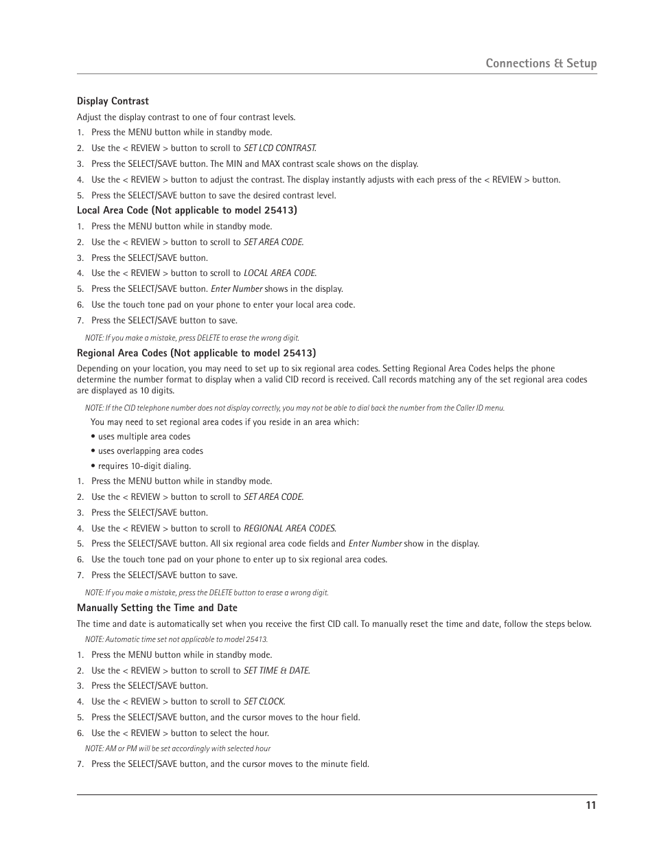 Connections & setup | GE 25414 User Manual | Page 11 / 25