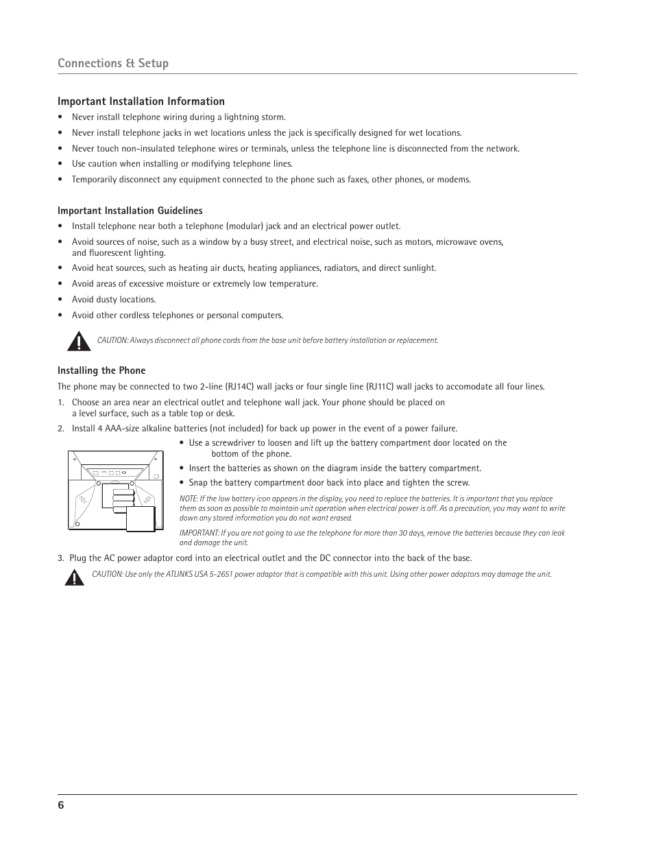 Connections & setup | GE 25414 User Manual | Page 6 / 25