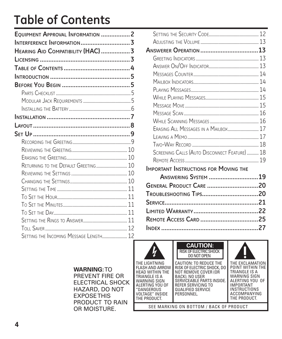 GE 29861 User Manual | Page 4 / 56