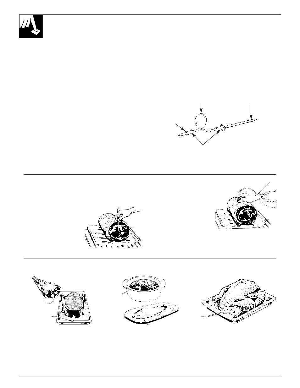 Roasting with the probe, Roasting with the probe , 25 | GE 164D2966P205-1 User Manual | Page 24 / 40