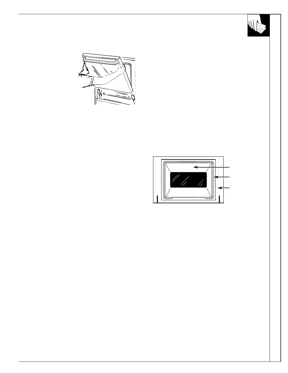 Oven door, Car e and cleaning | GE 164D2966P205-1 User Manual | Page 35 / 40