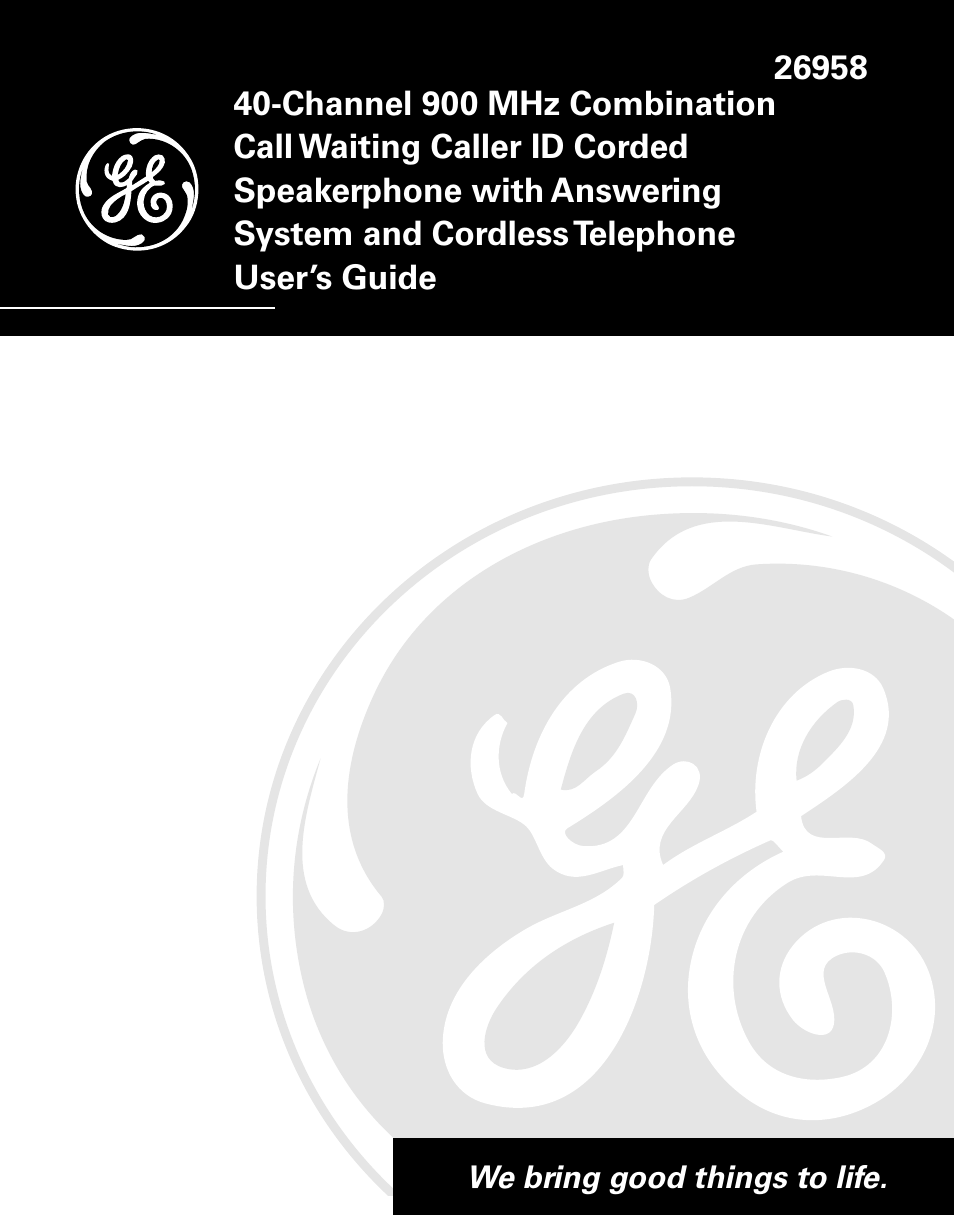 GE 26958 User Manual | 176 pages