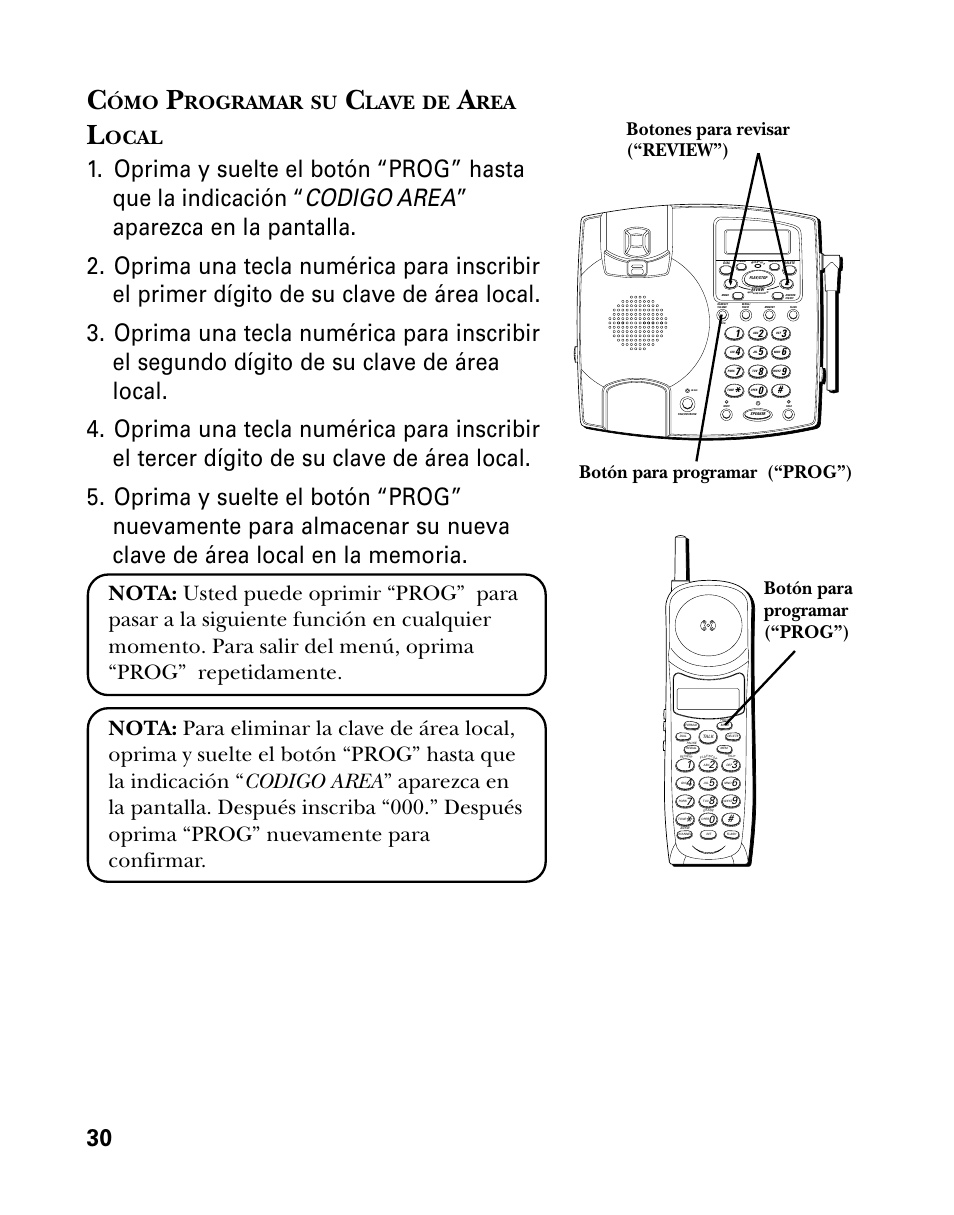 Rogramar, Lave, Ocal | Botón para programar (“prog”) | GE 26958 User Manual | Page 118 / 176