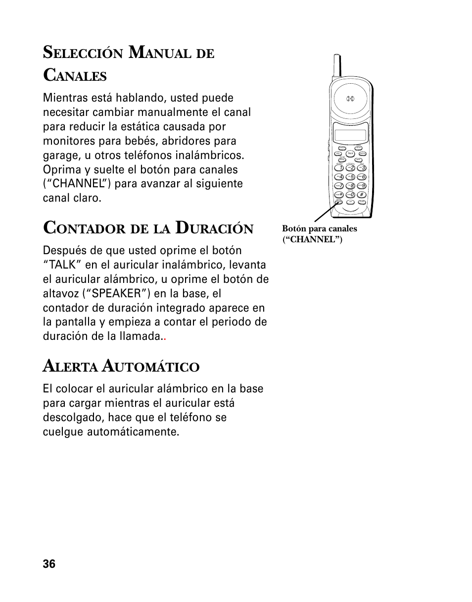 Elección, Anual, Anales | Ontador, Uración, Lerta, Utomático, Botón para canales (“channel”) | GE 26958 User Manual | Page 124 / 176