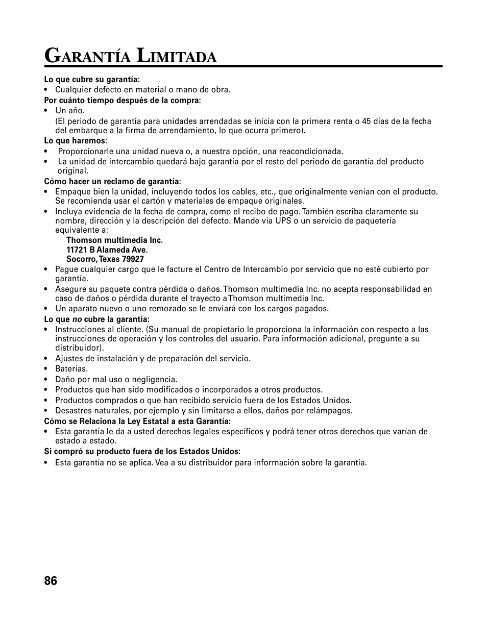 Arantía, Imitada | GE 26958 User Manual | Page 174 / 176