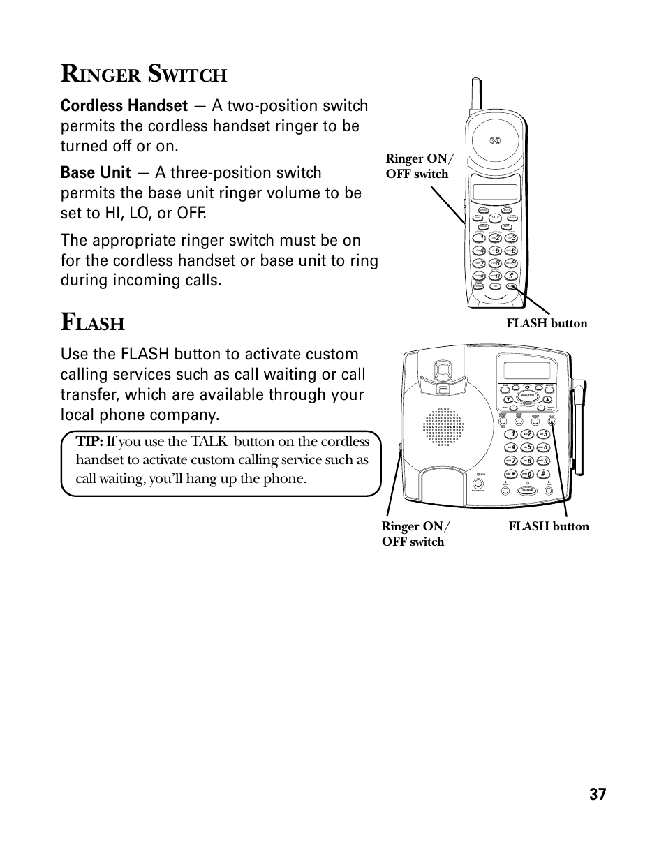 Inger, Witch, Lash | Flash button | GE 26958 User Manual | Page 37 / 176