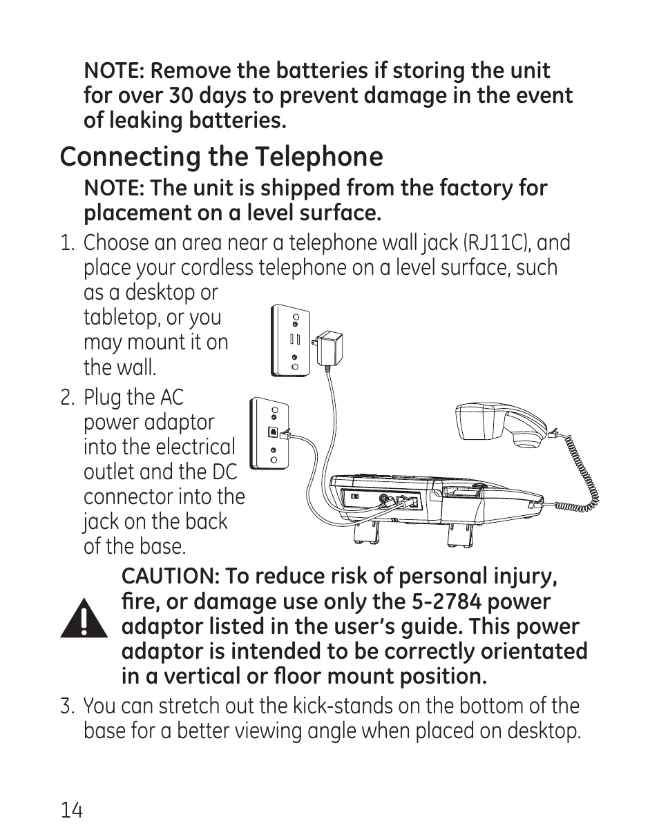 Connecting the telephone | GE 29579 User Manual | Page 14 / 96
