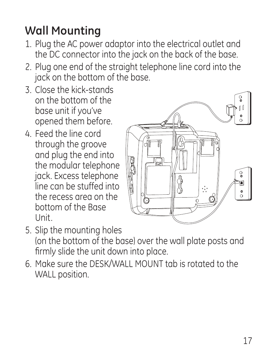 Wall mounting | GE 29579 User Manual | Page 17 / 96