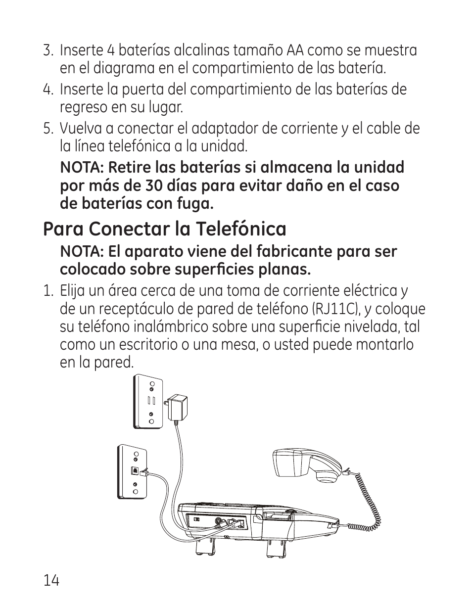 Para conectar la telefónica | GE 29579 User Manual | Page 62 / 96