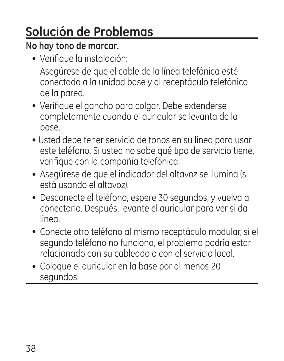 Solución de problemas | GE 29579 User Manual | Page 86 / 96