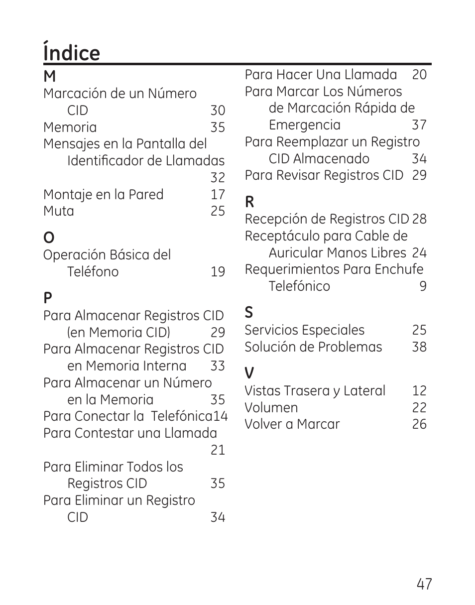 Índice | GE 29579 User Manual | Page 95 / 96