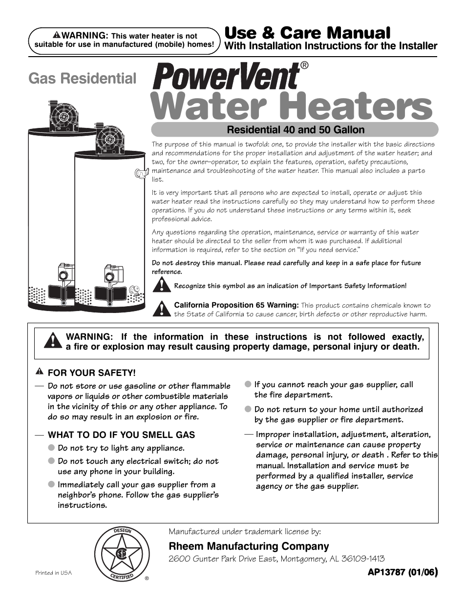 GE Powervent AP13787 User Manual | 36 pages