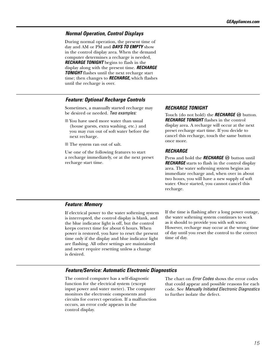 Features | GE GXSF39E User Manual | Page 15 / 64