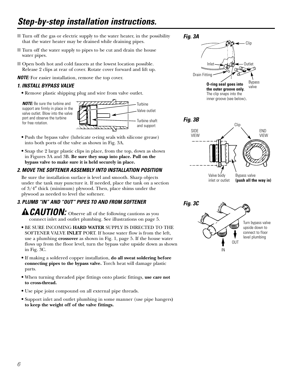 Step-by-step instructions, Step-by-step instructions –12, Step-by-step installation instructions | Caution | GE GXSF39E User Manual | Page 6 / 64