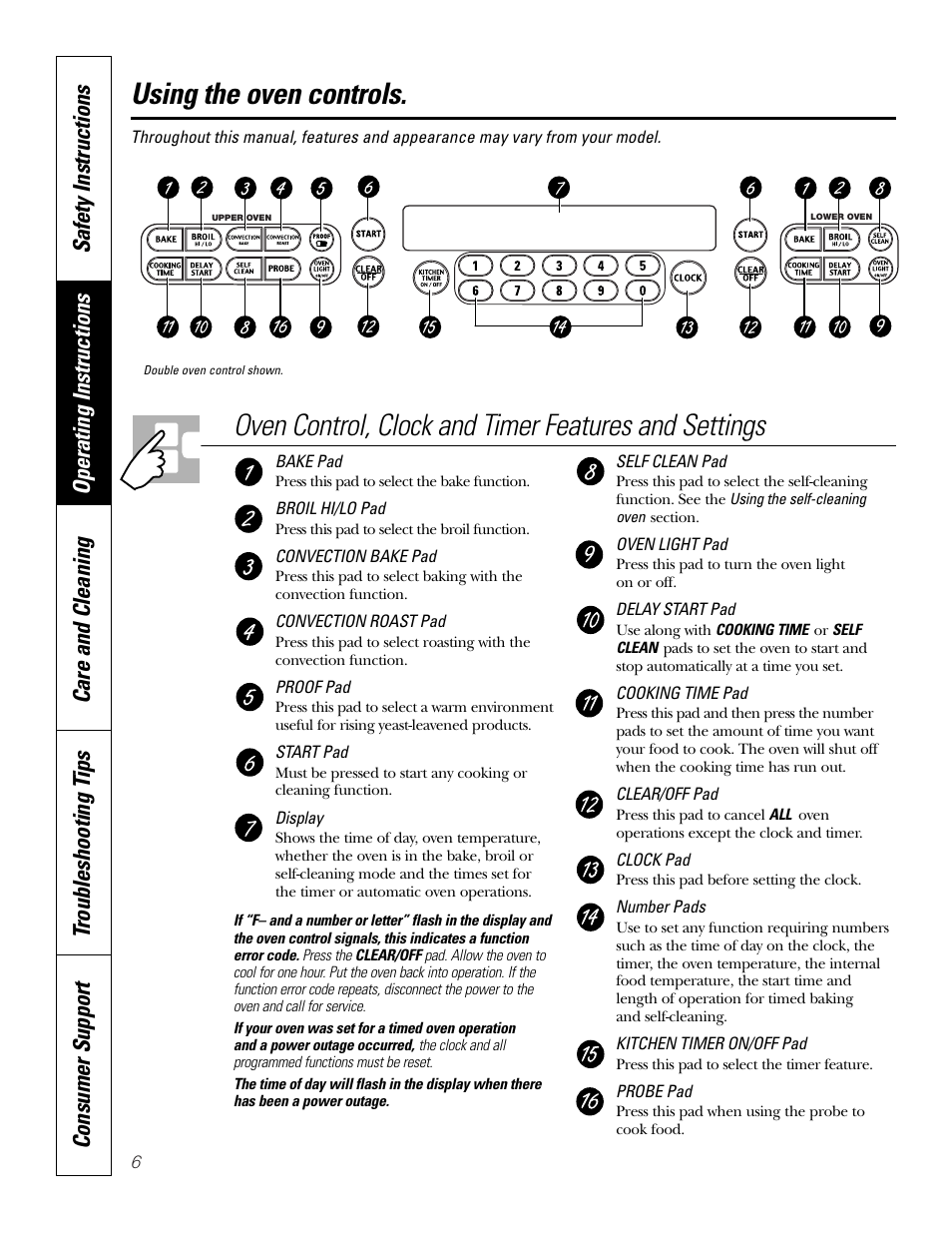 Using the oven, Using the oven –23, Using the oven controls | GE JKP18  EN User Manual | Page 6 / 36