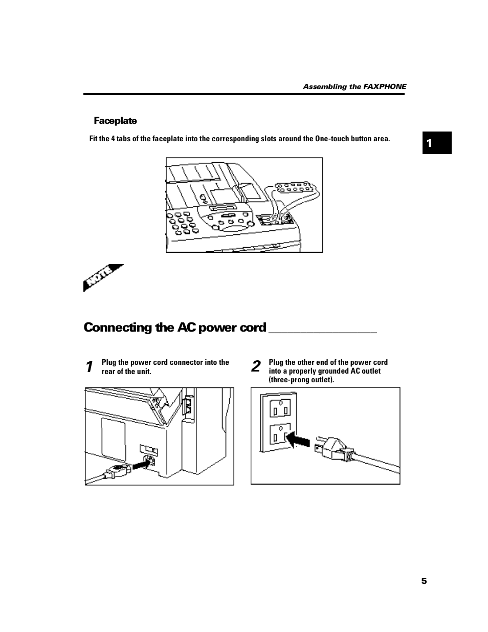 Connecting the ac power cord | GE B640 User Manual | Page 17 / 121