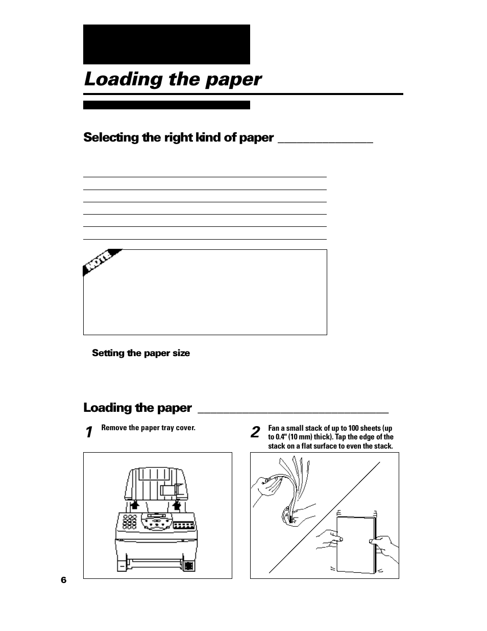 Loading the paper, Selecting the right kind of paper | GE B640 User Manual | Page 18 / 121