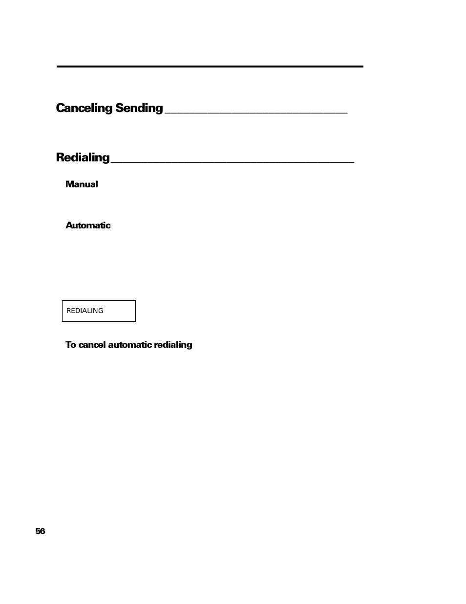 Canceling sending, Redialing | GE B640 User Manual | Page 65 / 121