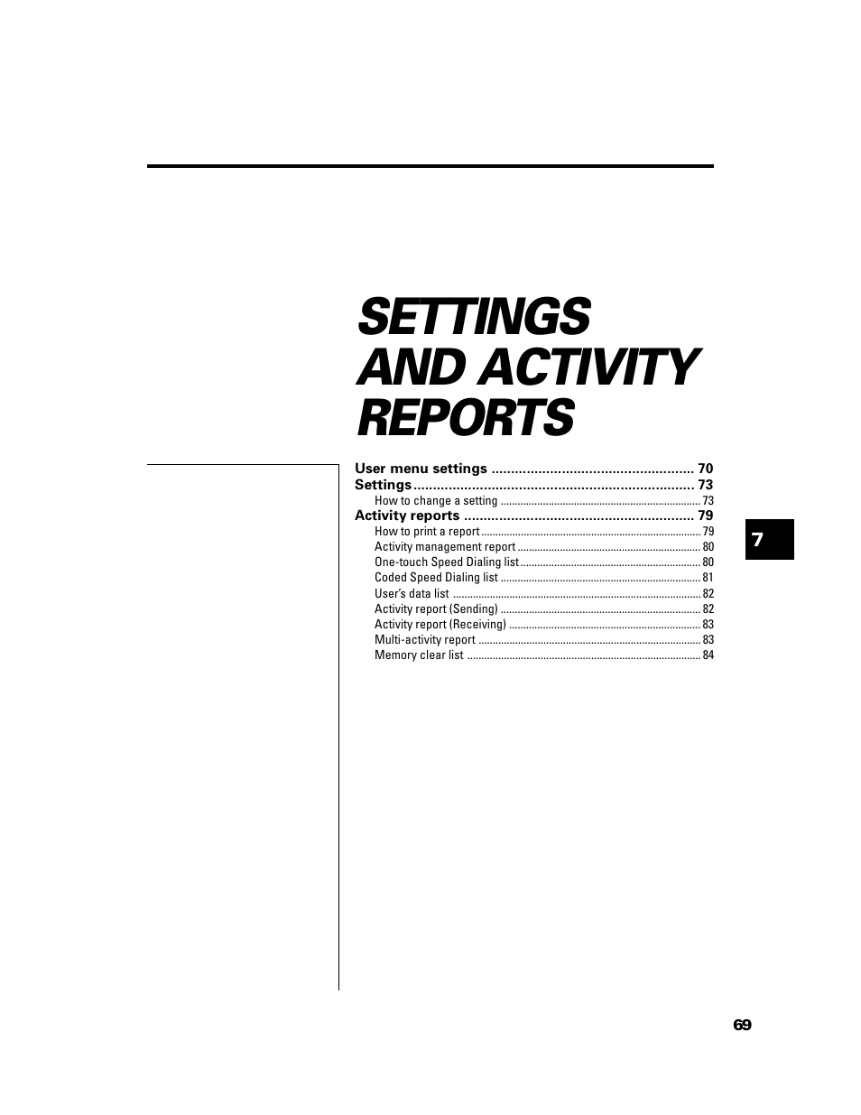 Settings and activity reports | GE B640 User Manual | Page 78 / 121