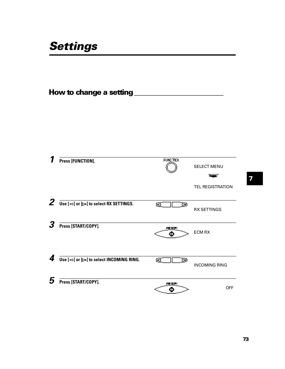 Settings, How to change a setting | GE B640 User Manual | Page 82 / 121